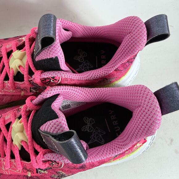 Under Armour Girls 6.5 Curry Flow 10 Sneakers Kids Girl Dad Butterfly Athletic